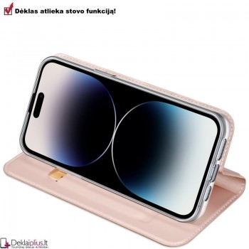 Dux Ducis Skin Pro dirbtinės odos dėklas - rausvas (Apple Iphone 15 Plus) Dux Ducis Skin Pro dirbtinės odos dėklas - rausvas (Apple Iphone 15 Plus)